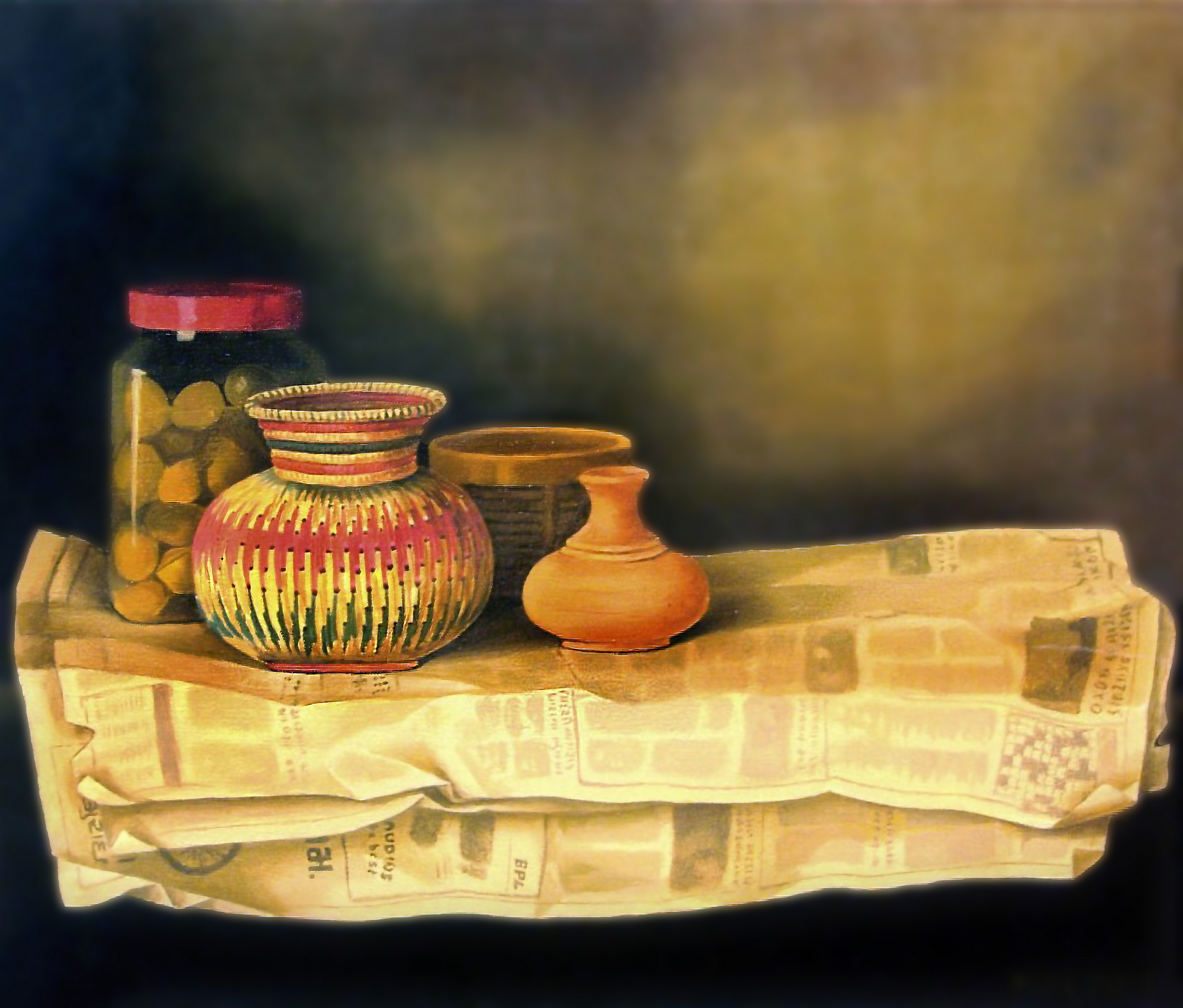 Still Life with Pickles and Newspaper