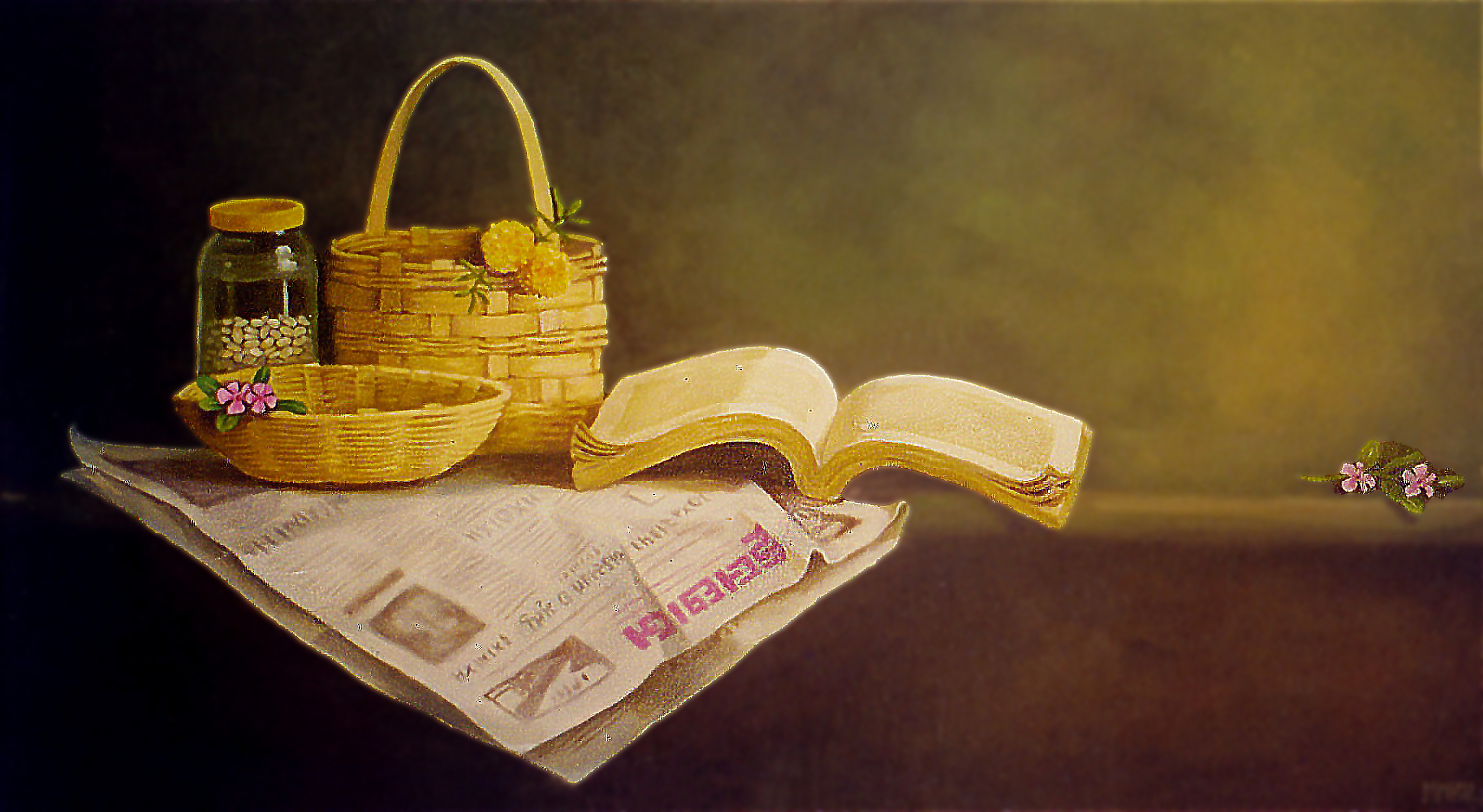 Still Life with Pickles and Flowers